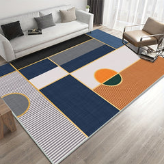 Large Geometric 6 6'X10' Area Rug Vintage Distressed Non-slip Polyester Carpet