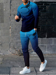 Men's Scorpion Print 2 Pc Outfit: Long Sleeve T-shirt & Loose Sweatpants Set