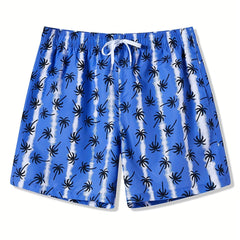 Men's Palm Tree Beach Shorts Quick Dry Drawstring for Summer