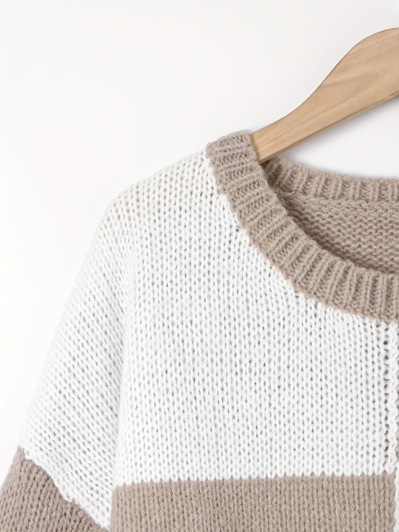 Checkerboard & Stripe Print Drop Shoulder Sweater
