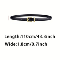 Oval Buckle Thin Belt Women's PU Leather Casual Jeans Pants Belt