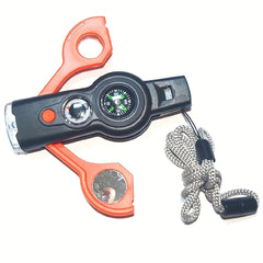 7 in 1 Emergency Survival Whistle Outdoor Safety with Lanyard