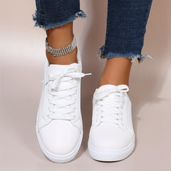 Women's Solid Skate Shoes Lightweight Sneaker For School
