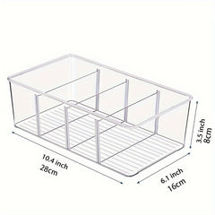 4pcs Divided Storage Box Desktop Convenience Clear
