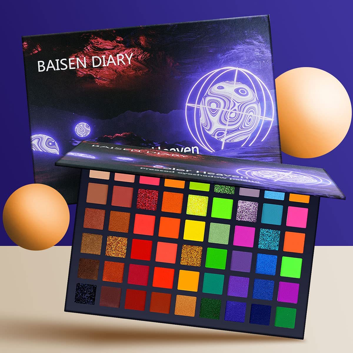 Neon Glitter Matte Eyeshadow Palette Natural Nude