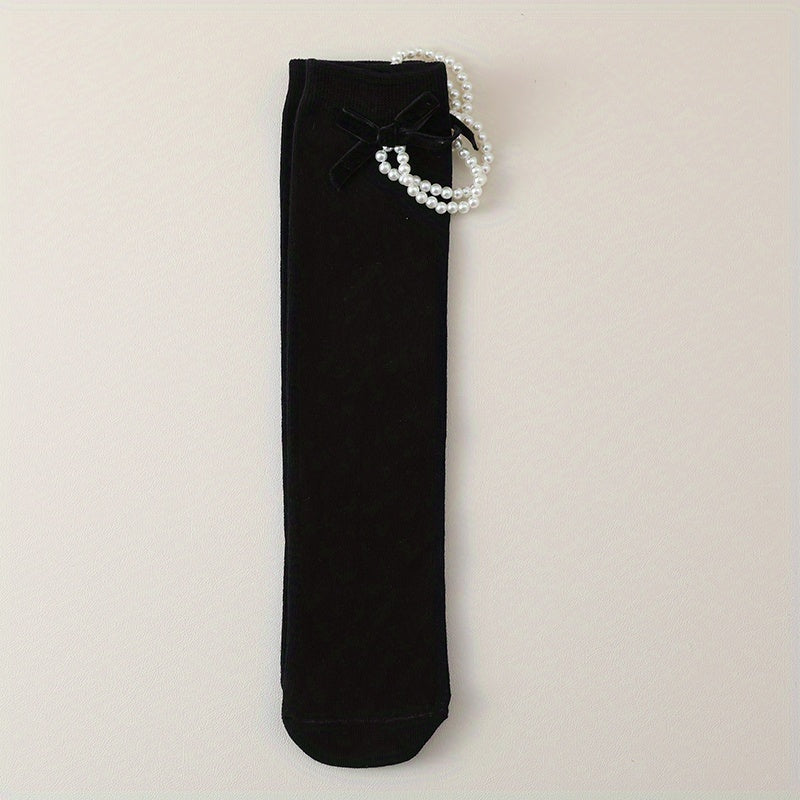 Girls Kids Pearl Textured Socks