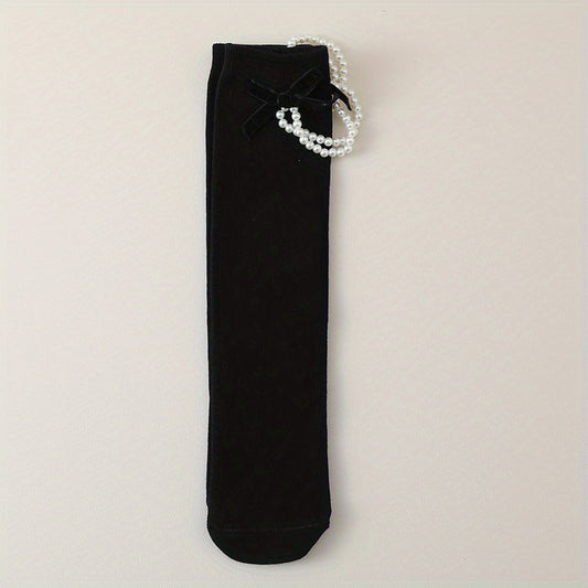 Girls Kids Pearl Textured Socks