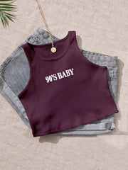 Ribbed Sports Cropped Tank Top Yoga Fitness Sleeveless Top