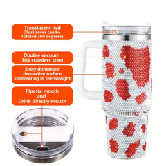 40oz Gradient Rhinestone Insulated Water Cup Stainless Steel Tumbler