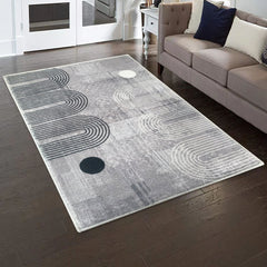 Cashmere Fabric Symmetrical Line Rug 47.2x62.99in