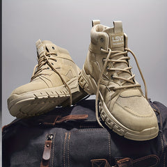 Men's Rugged Service Boots Casual Lace up Walking Shoes
