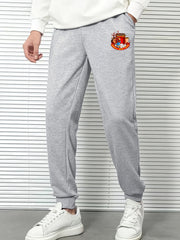 Men's Lion Print Sweatpants Elastic Waist Active Joggers