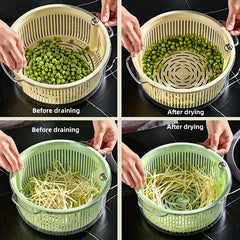 Rotating Double layer Drain Basket Kitchen Storage