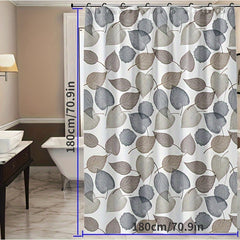 Waterproof Leaves Pattern Shower Curtain
