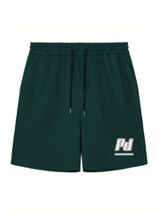 Men's Letter Print Drawstring Shorts Active Stretch Breathable Moisture Wicking