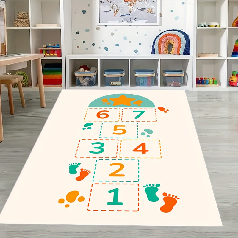 Hop & Count Hopscotch Rug For Kids Soft Anti slip Carpet Children Floor Play Mat