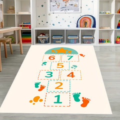 Hop & Count Hopscotch Rug For Kids Soft Anti slip Carpet Children Floor Play Mat