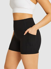 Yoga Shorts with Pocket High Stretch Fitness Running Shorts