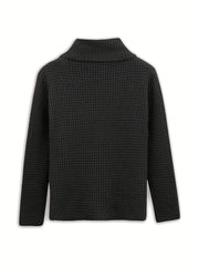 Casual Sweater Women's Plus Knitted Mock Neck Pullover Jumper