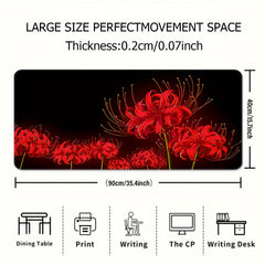 Red Spider Lily Large Game Mouse Pad Non Slip Office Mouse Pad
