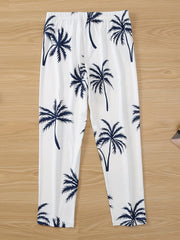 Plant Print Capris Leggings for Women