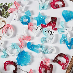 Crystal Resin Drop Glue Letter English Word Silicone Mold Pendant Keychain