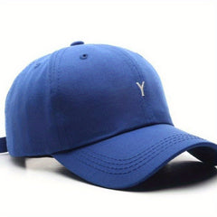 Y Embroidery Baseball Cap Lightweight Cotton Sun Hat Casual Solid Dad Hats