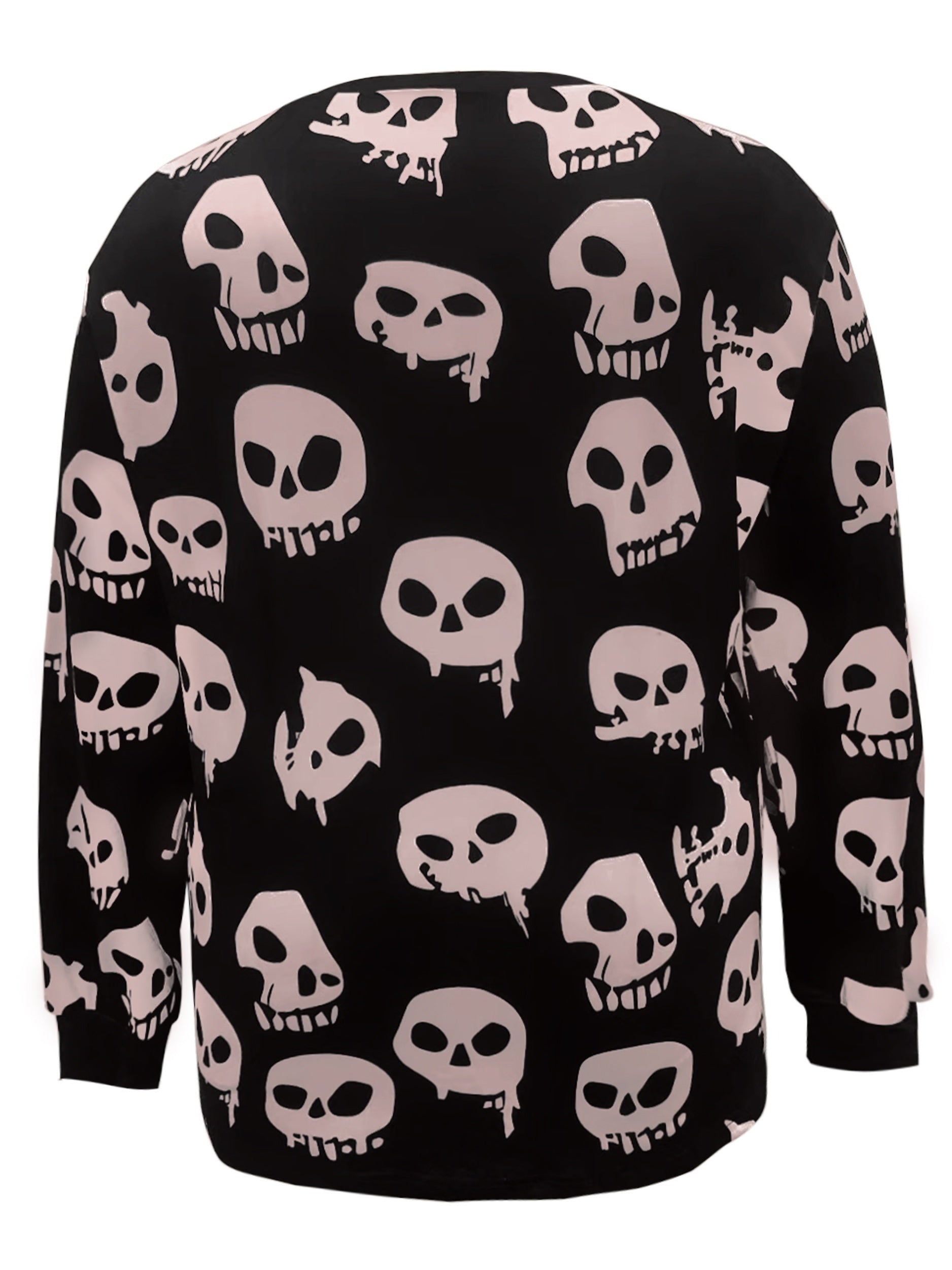 Halloween Skull Print Long Sleeve Top