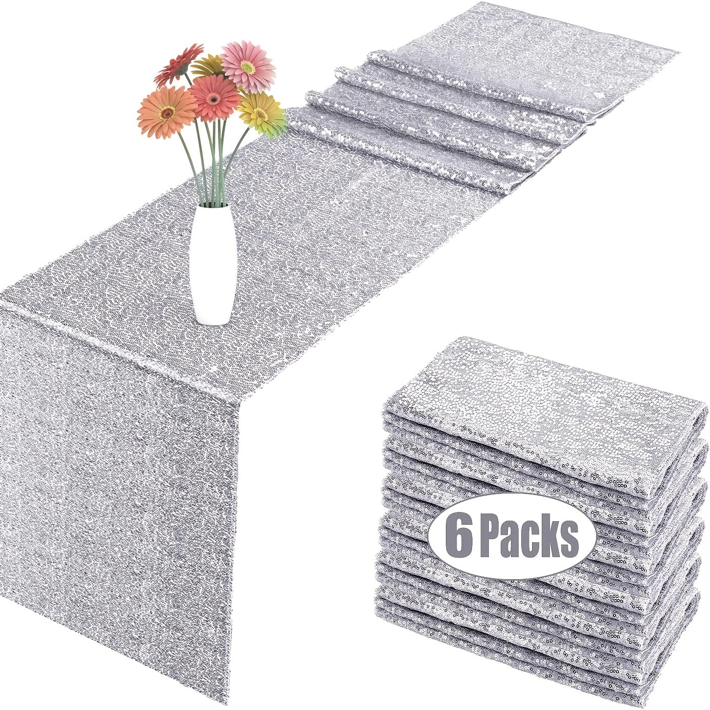 6pcs Sequin Table Runner for Party Decoration