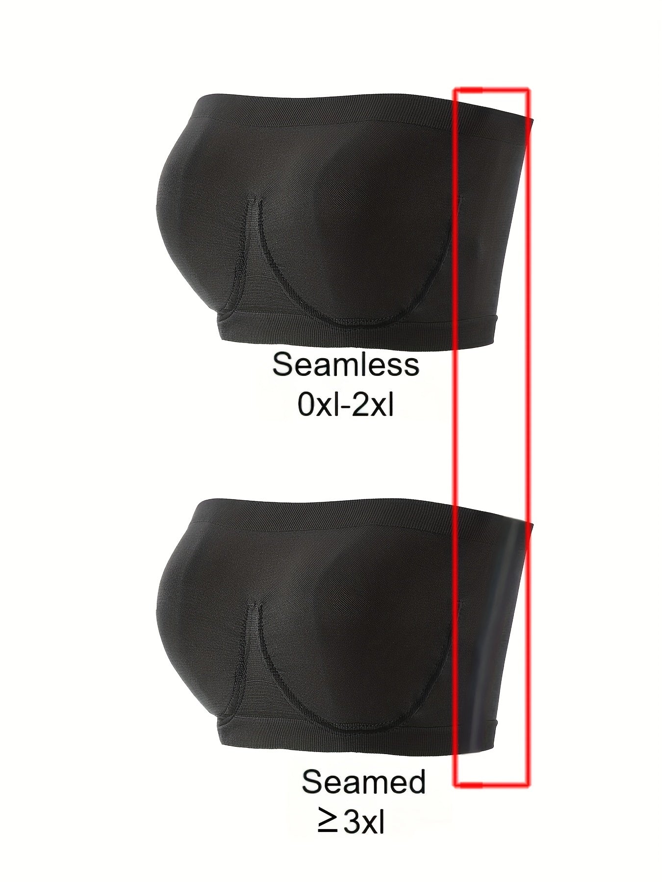 2 Pack Plus Size Seamless Tube Bra Set Women's Plus High Stretch Wireless Top