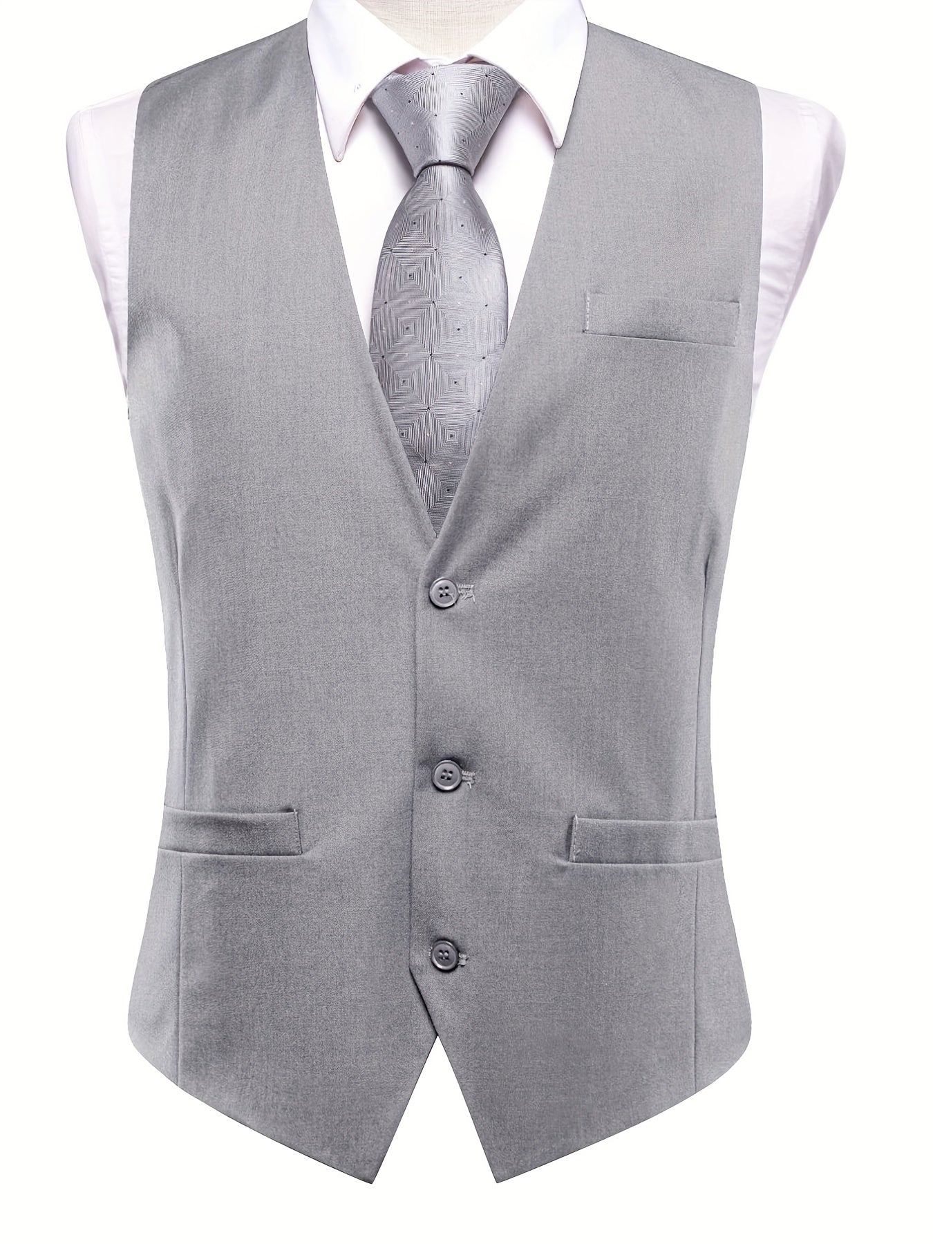 Men's Business Formal Vest Slim Fit Solid Suit Vest