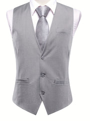 Men's Business Formal Vest Slim Fit Solid Suit Vest