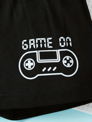 Boys Game On Gamepad Graphic Casual Outfit Set