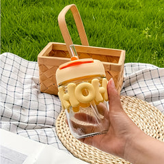 Glass Coffee Cup With Lid Travel Water Cup Mini Water Cup