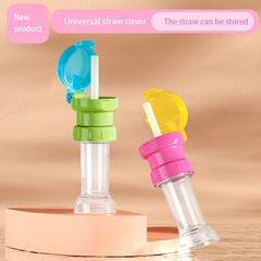 Universal Water Bottle Cap With Straw Anti-Spill Lid