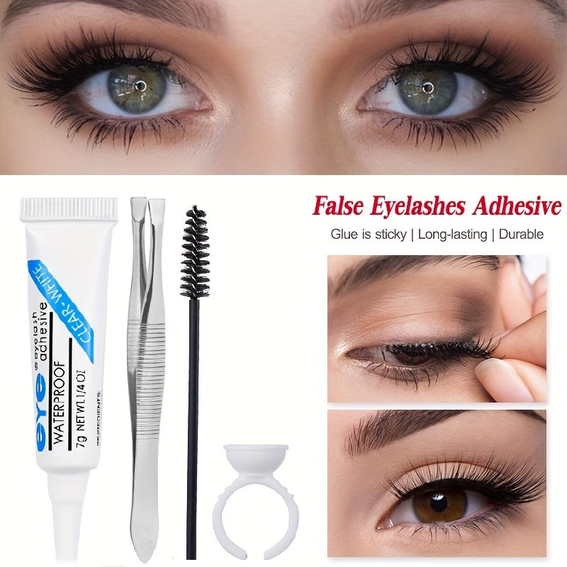 4pcs False Eyelashes Extension Kit Eyelash Adhesive Glue Ring Eyelash Brush