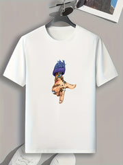 Gesture Pattern Print Men's Sports T-shirt - Fitness Apparel