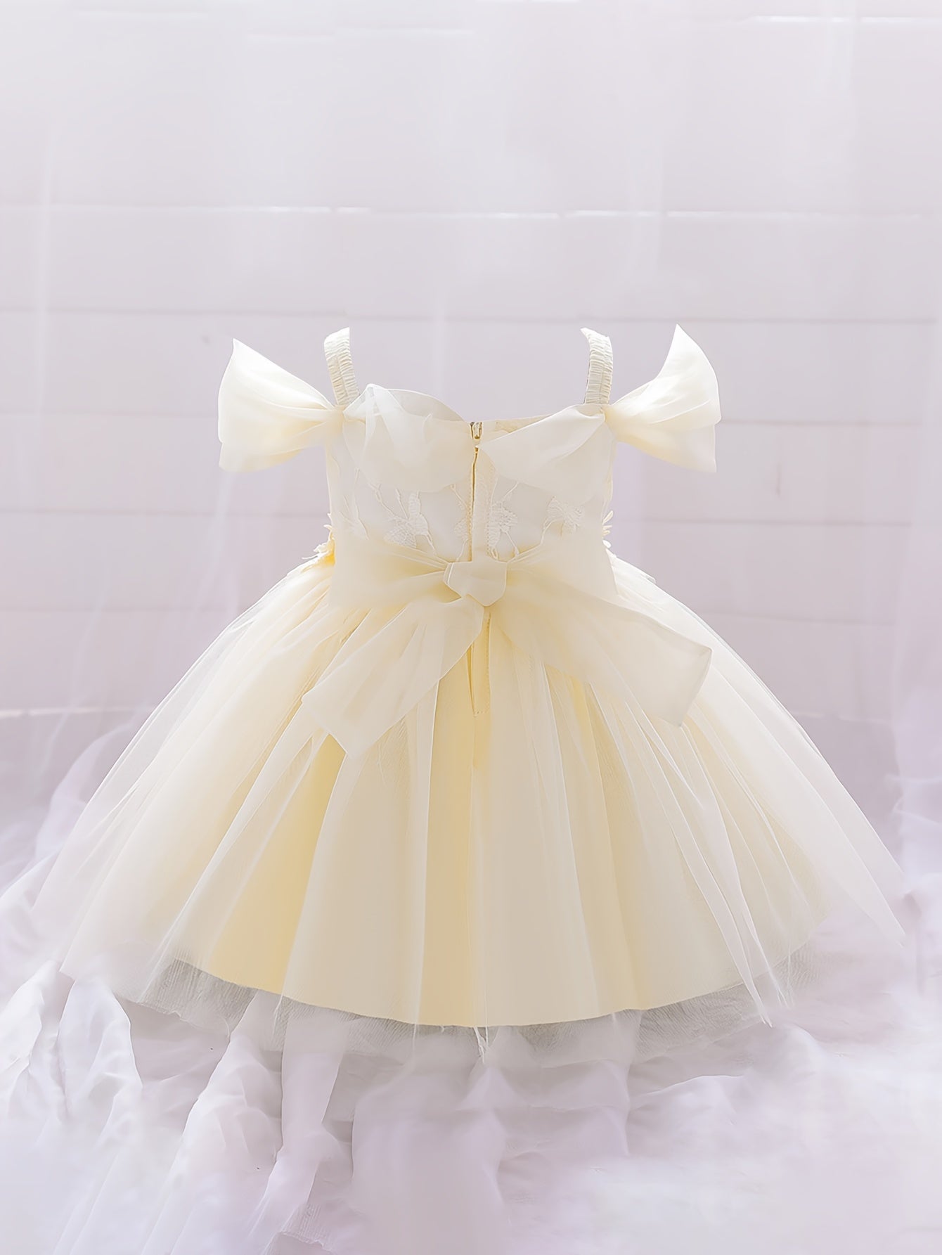 Princess Floral Mesh Puffy Dress Girls Birthday Formal Dress