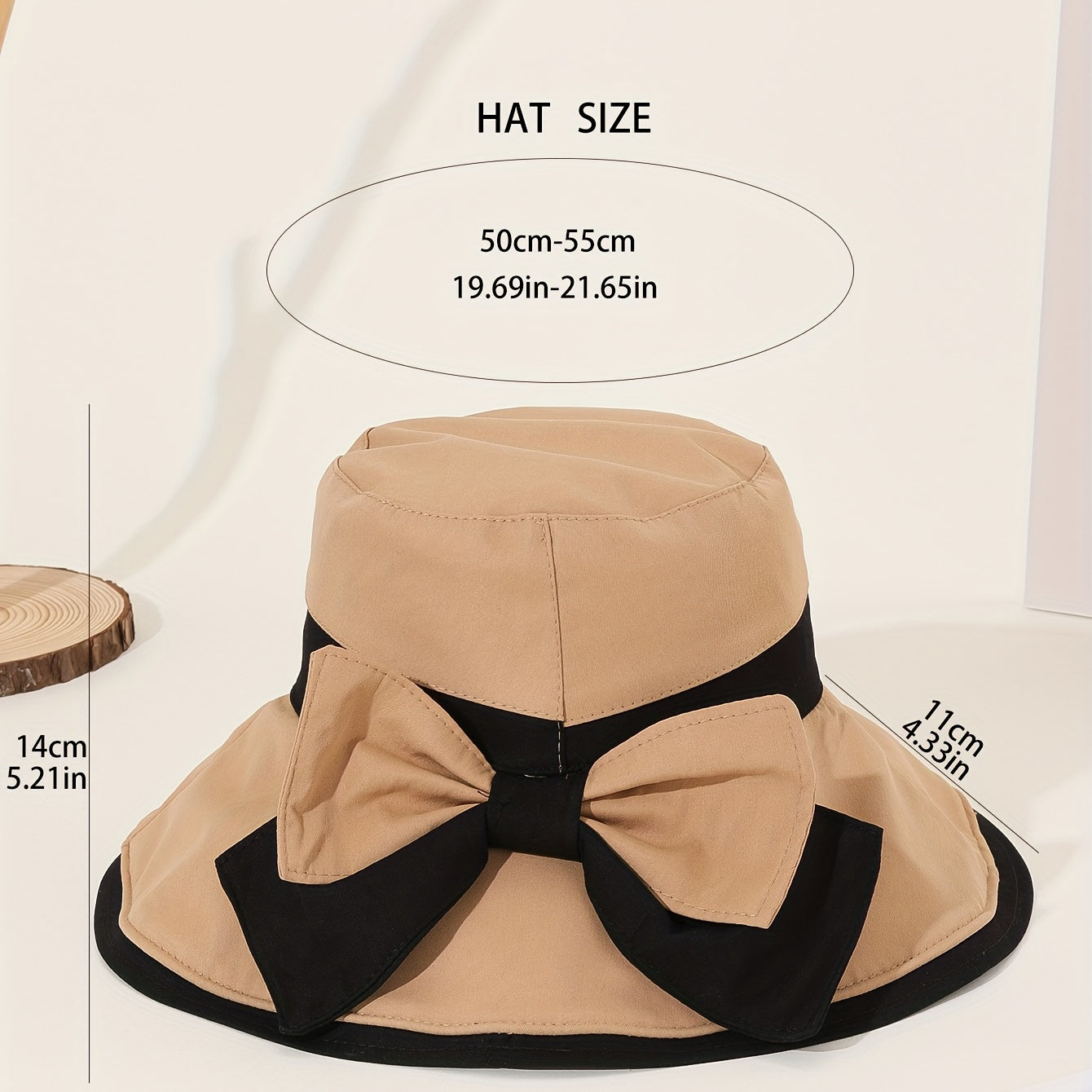 Women's Block Bow Bucket Hat Basin Hat