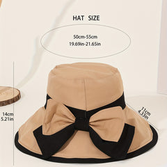 Women's Block Bow Bucket Hat Basin Hat