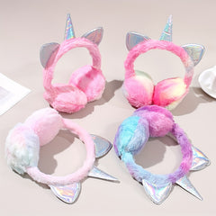 Winter Unicorn Earmuffs Sequins Ear Warmers Lightweight Fitted Fantasy Themed Kn