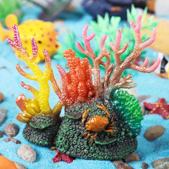 7pcs Mini Tropical Fish Toys Coral Marine Animal Model Set Home Decor