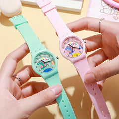 Colorful Small Dinosaur Quartz Watch With Silicone Strap