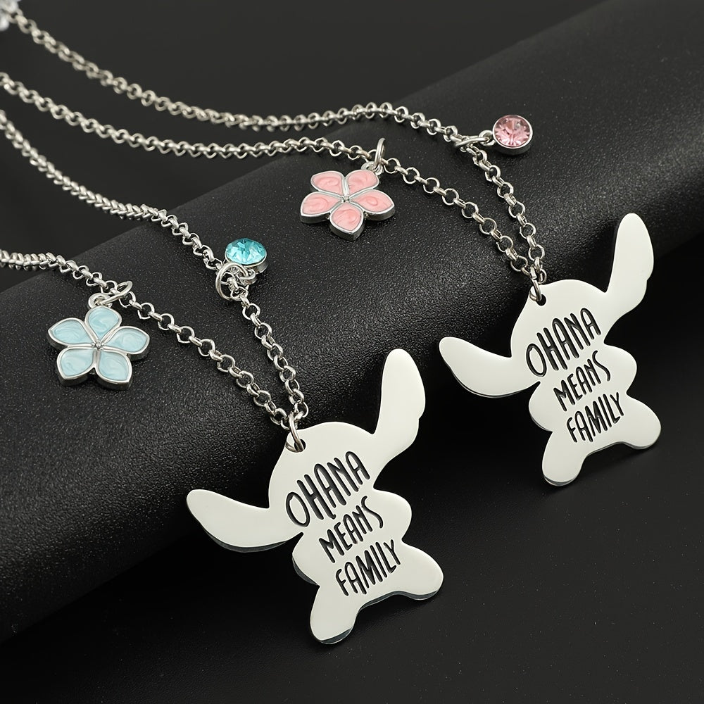 Aoger Cartoon Stitch Series Bracelet Keychain Ohana Means Family