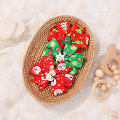 6pcs Baby Girls Christmas Hair Accessories with Bow Hair Clips