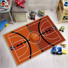 Basketball Court Crystal Pile Carpet Living Room Play Mat
