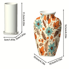 Colorful Fruit 3D Puzzle Vase with Maple Leaf Pattern