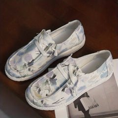 Women's Ink Painting Canvas Shoes Lace Up Lightweight Low Top Shoes