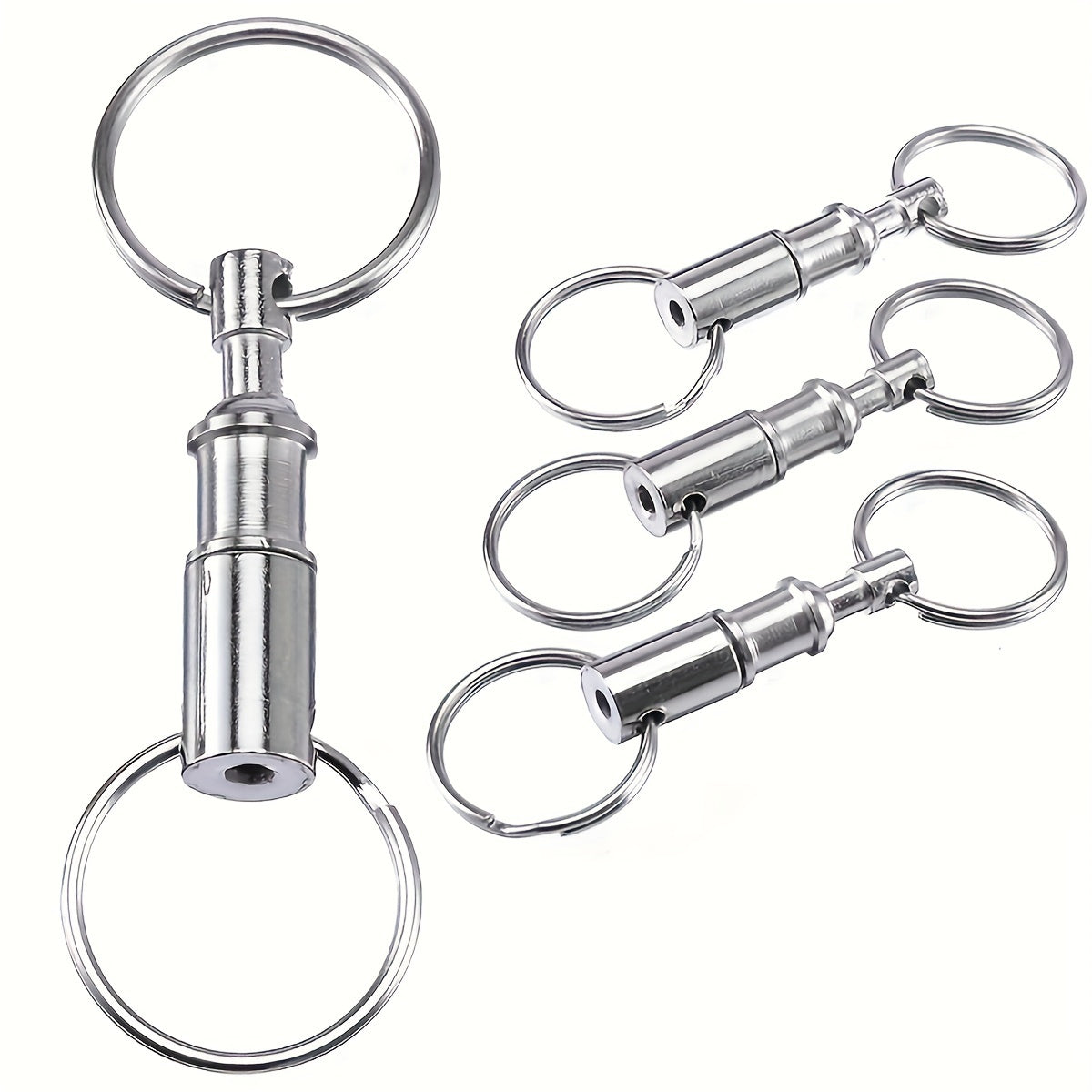 2pcs Outdoor Double Ring Keychain Quick Release Detachable Keychain