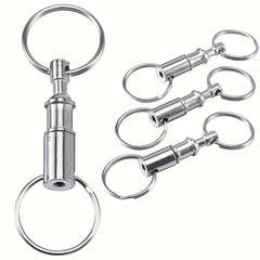 2pcs Outdoor Double Ring Keychain Quick Release Detachable Keychain
